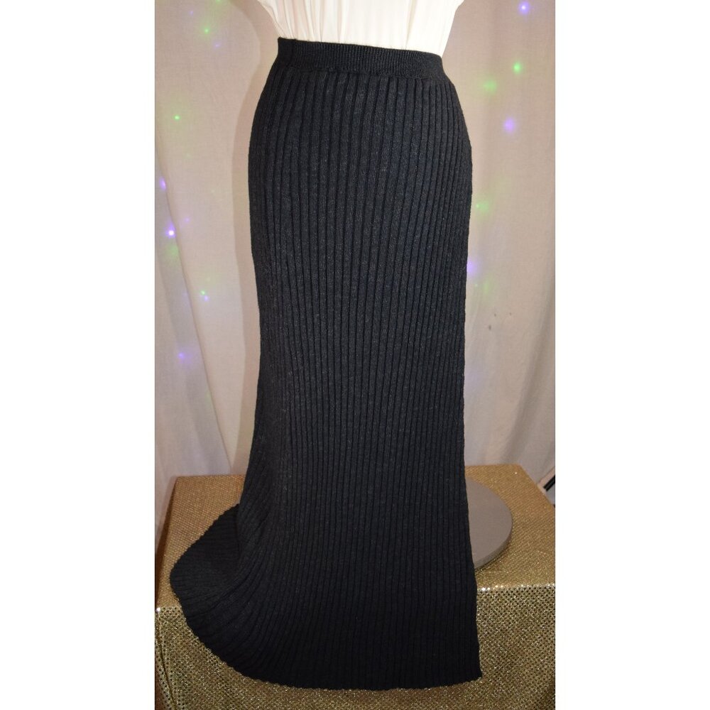 Free People Black Knit Maxi Skirt size Medium